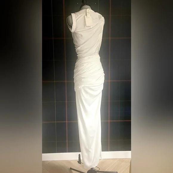 NWT Christopher Esber Christo Wrapped Tank Dress, faille fabric, white, XS/P - Picture 5 of 16